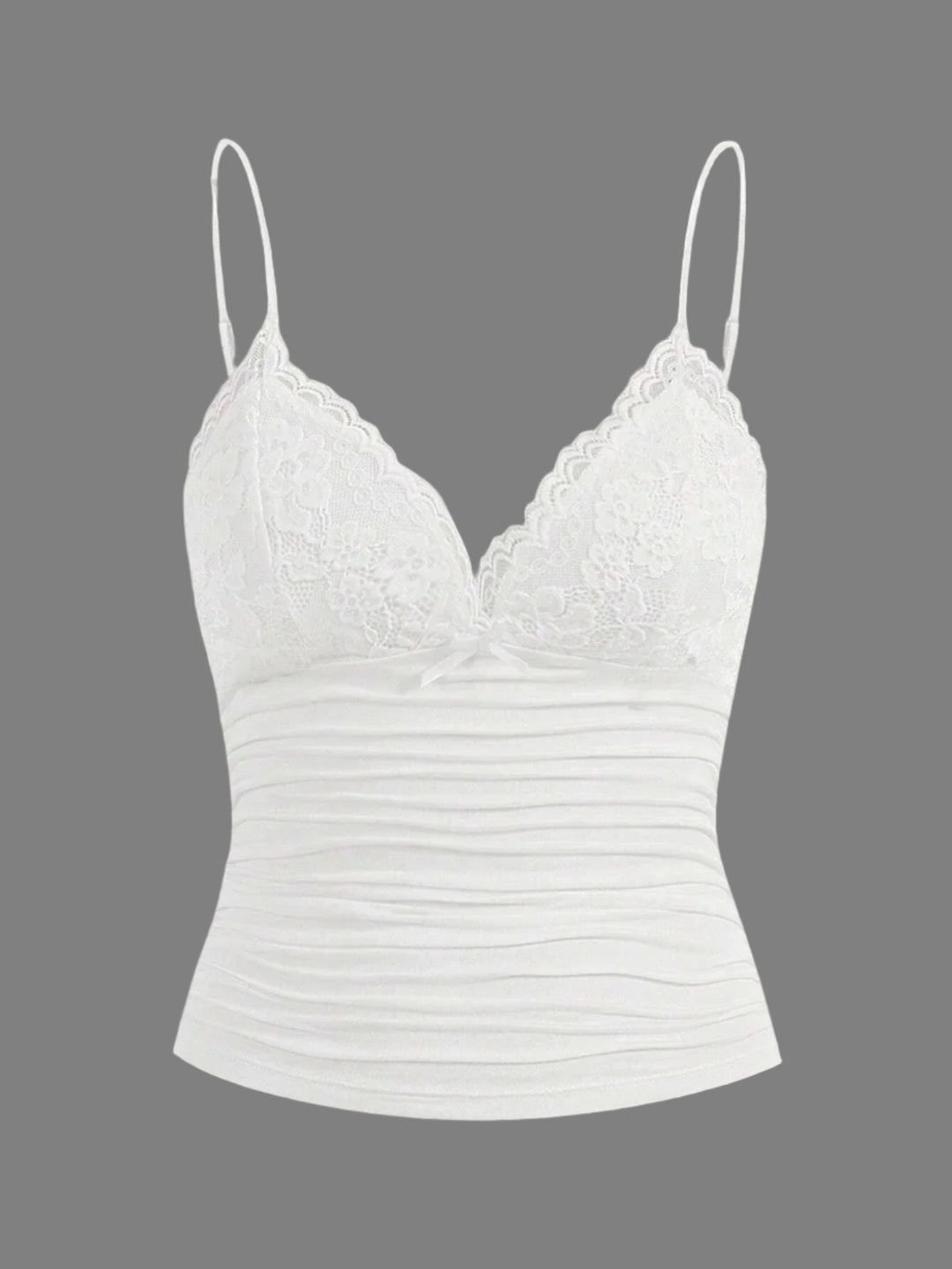 Dame kontrast blonde sløyfe Front Crop Cami Topp