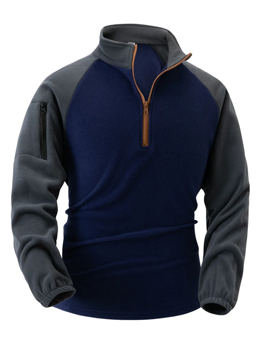 Fleece-genser med ermelommer for menn