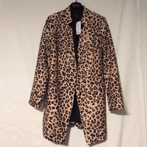 Leopardtrykt blazer for kvinner