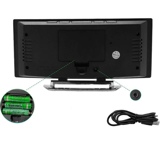 Buet LED digital vekkerklokke