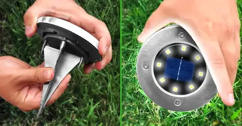 8 LED-lys for utendørs solardisk
