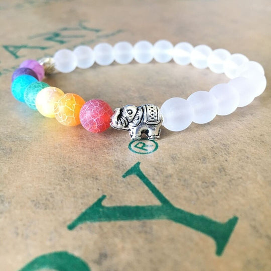 7 Chakra og Elefant Energi Armbånd