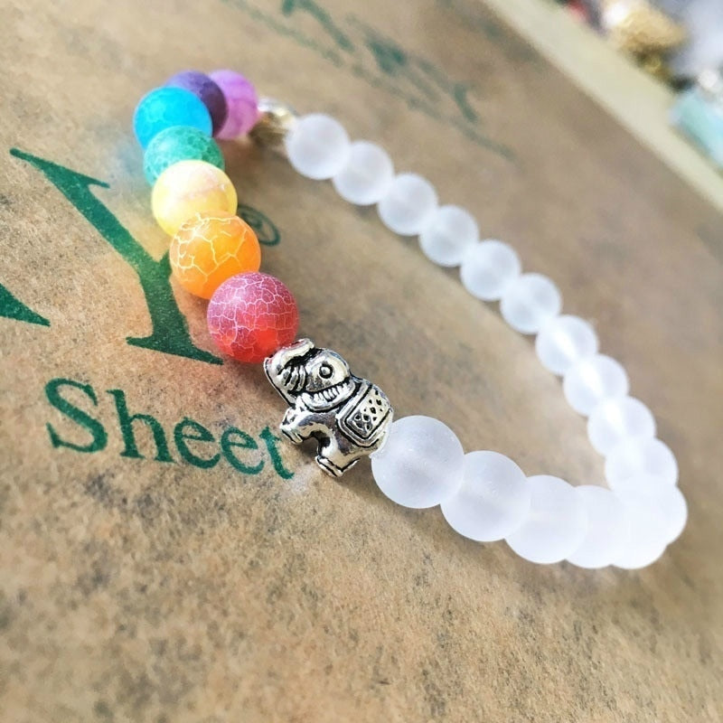 7 Chakra og Elefant Energi Armbånd