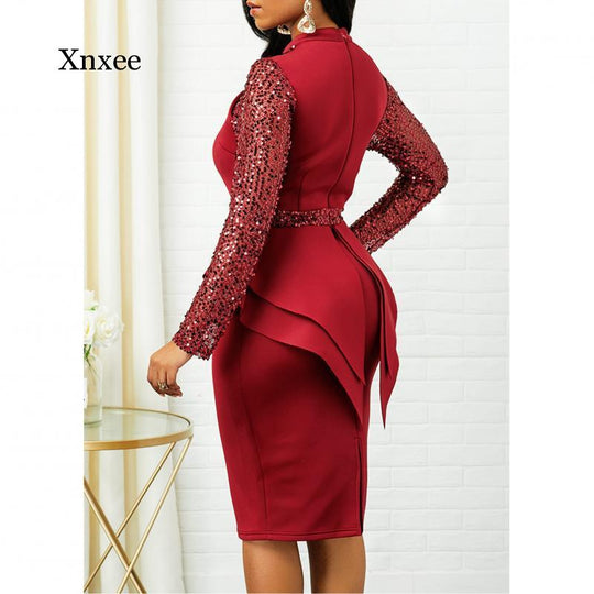 Midi Bodycon Paljettkjole