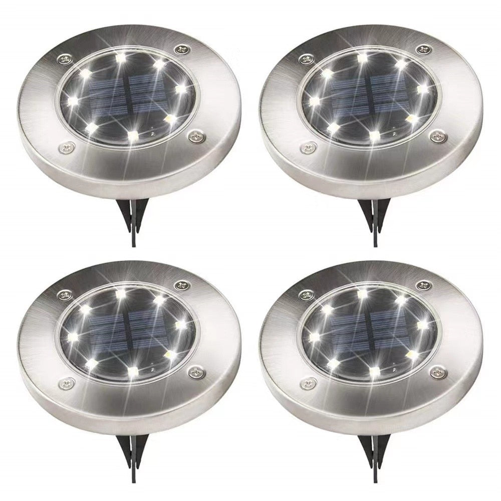 8 LED-lys for utendørs solardisk