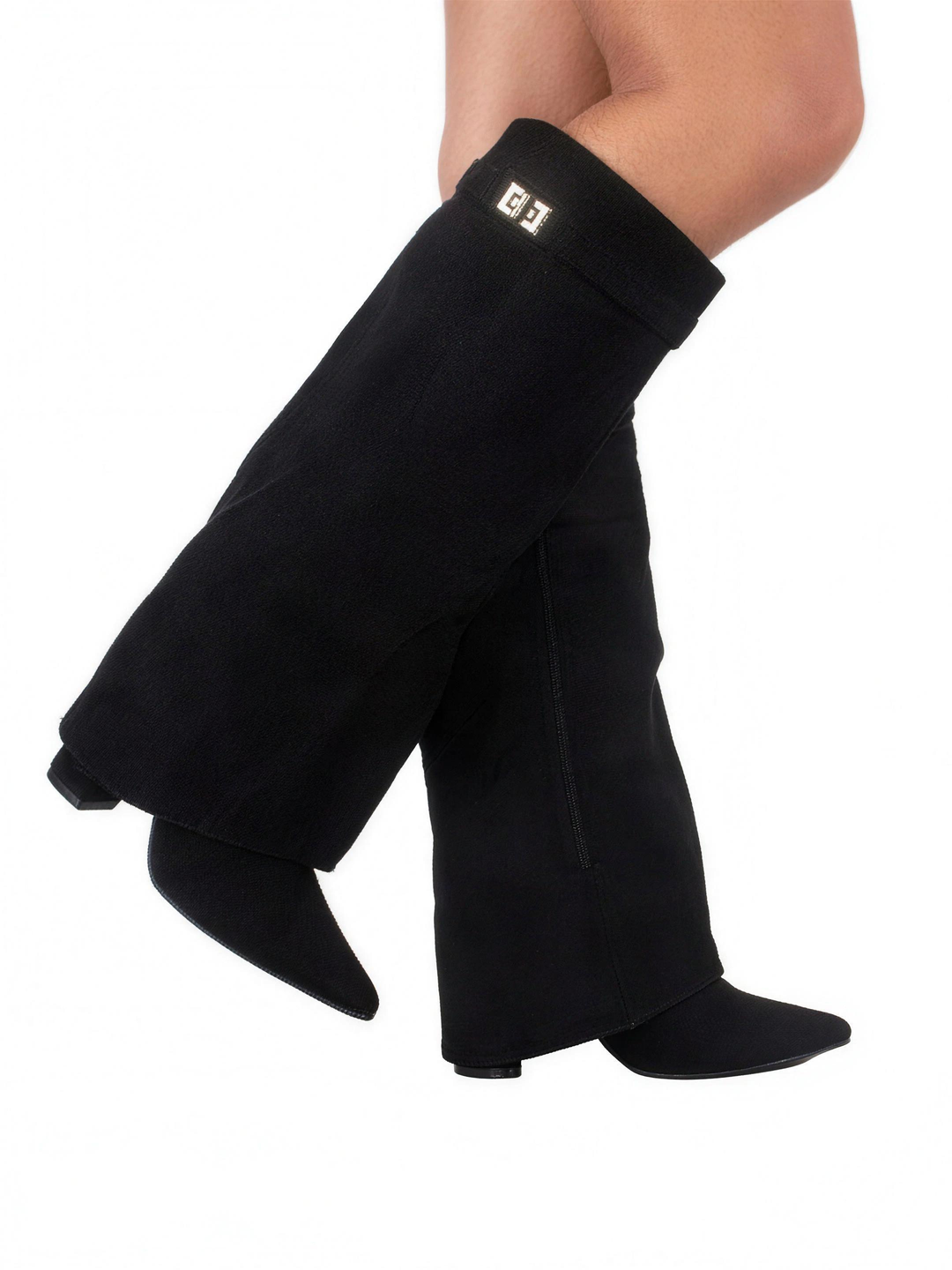 Damen-kniehoche Stiefel mit Blockabsatz modernes Design