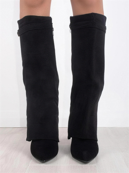 Damen-kniehoche Stiefel mit Blockabsatz modernes Design