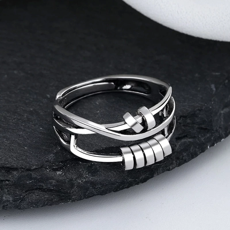 Unisex Justerbar Ring med Spinnerelement