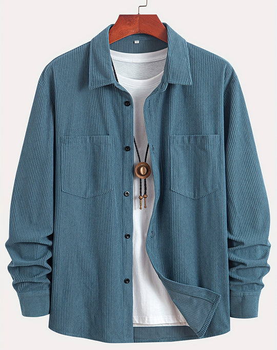 Herre Chemise Veste i Velours Côtelé
