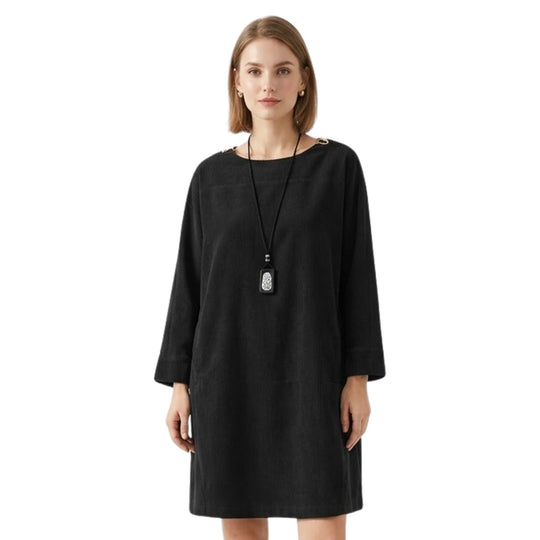 Kvinne Midi Kjole Vintage Velour Polyester