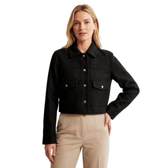 Cropped bomberjakke for kvinner