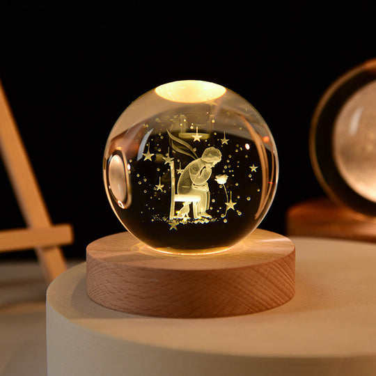 3D Krystallkule med LED-belysning 10