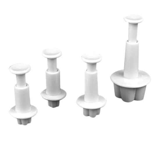4-delt Fondant Cutter Sett med Plommetreblomst Design 1
