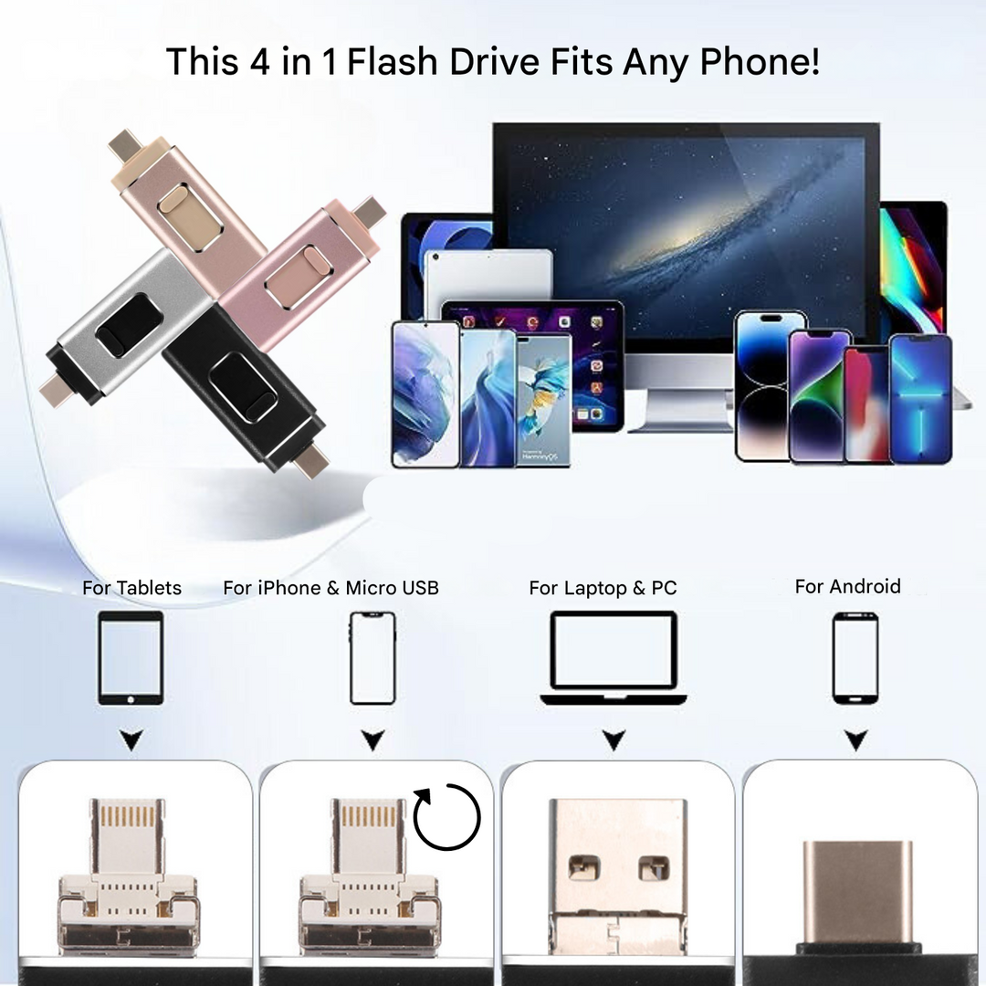 4-i-1 Flashdrive Universal Med Rask Dataoverføring 4