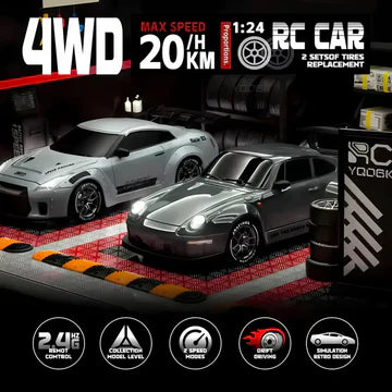 4WD RC Bil Med LED-Lys Retro Design For Racing Og Drifting 1