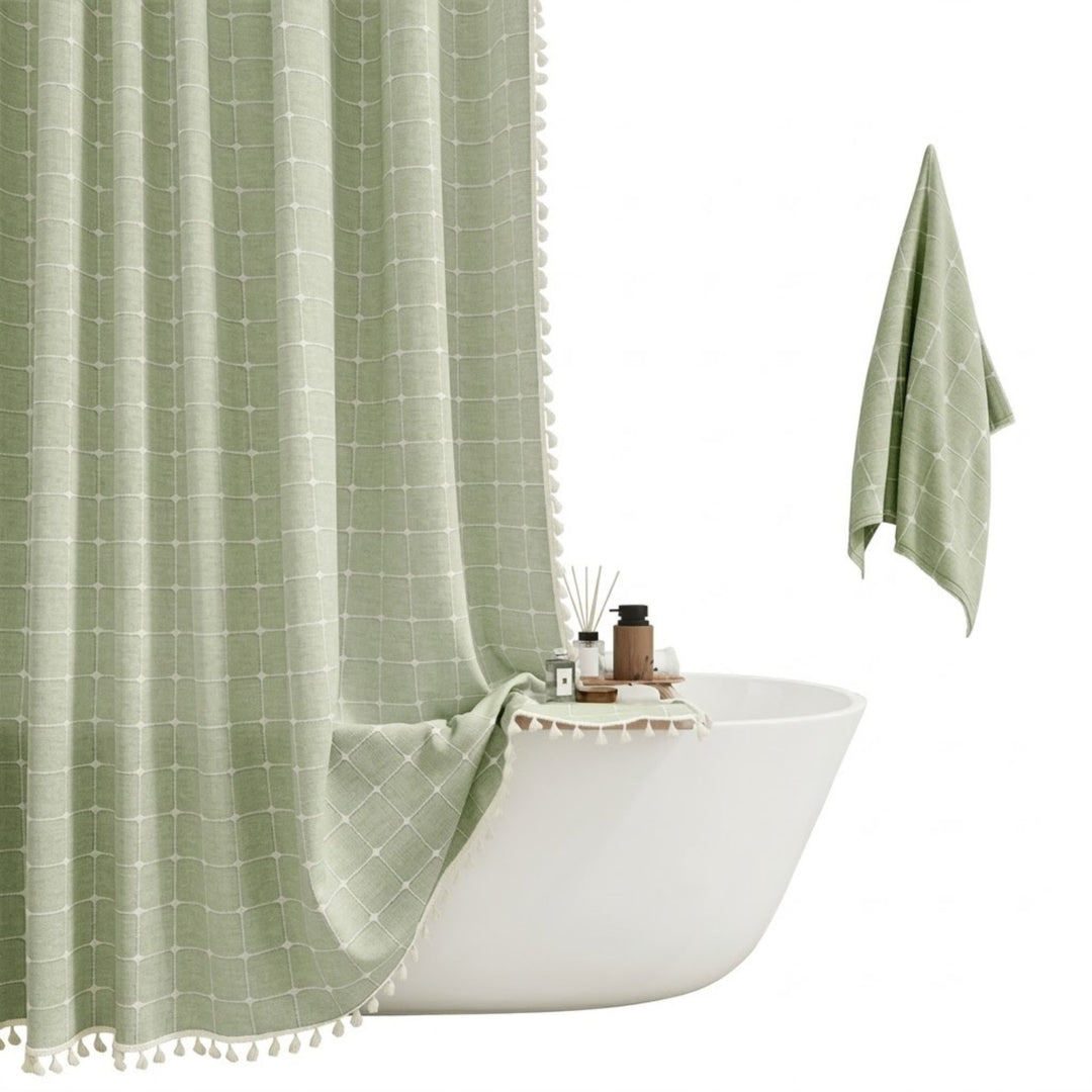 Dusjforheng for kvinner i boho-stil med dusker