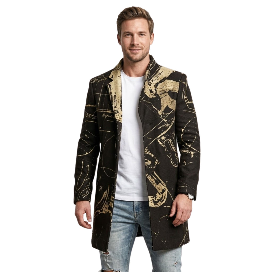 Herrefrakk med Unikt Mønster Sporty Stil