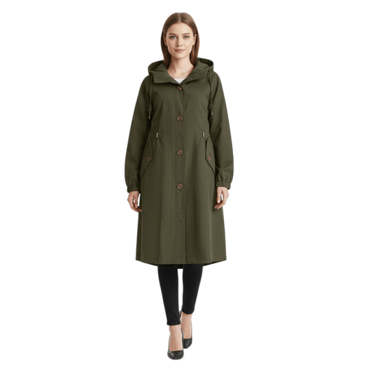 Kvinners Vanntett Trenchcoat med Hette