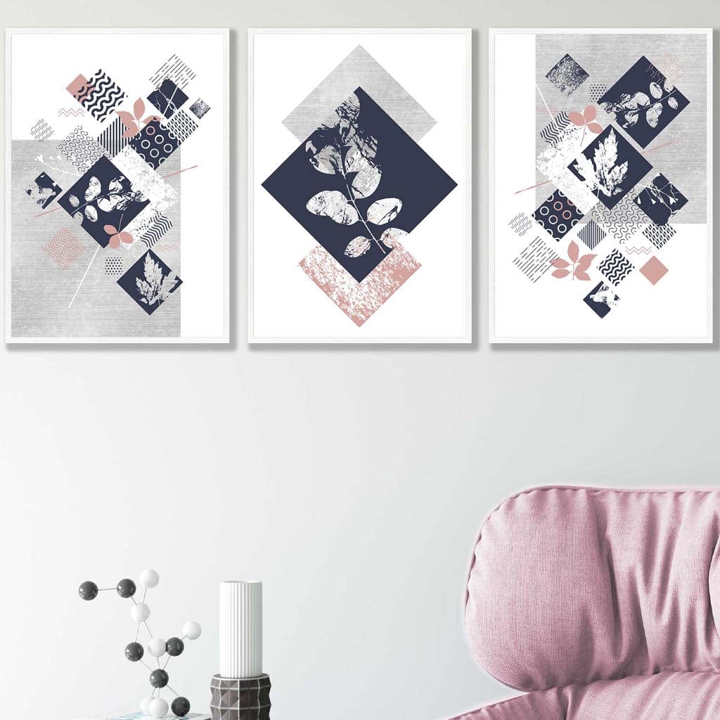 Abstrakt Geometrisk Blomsterkunst Veggdekorasjon 0