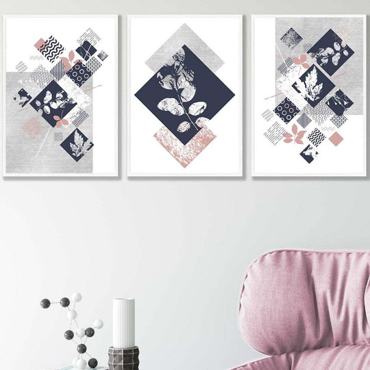 Abstrakt Geometrisk Blomsterkunst Veggdekorasjon 0