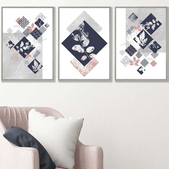 Abstrakt Geometrisk Blomsterkunst Veggdekorasjon 2
