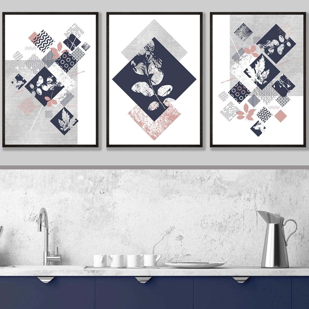 Abstrakt Geometrisk Blomsterkunst Veggdekorasjon 3