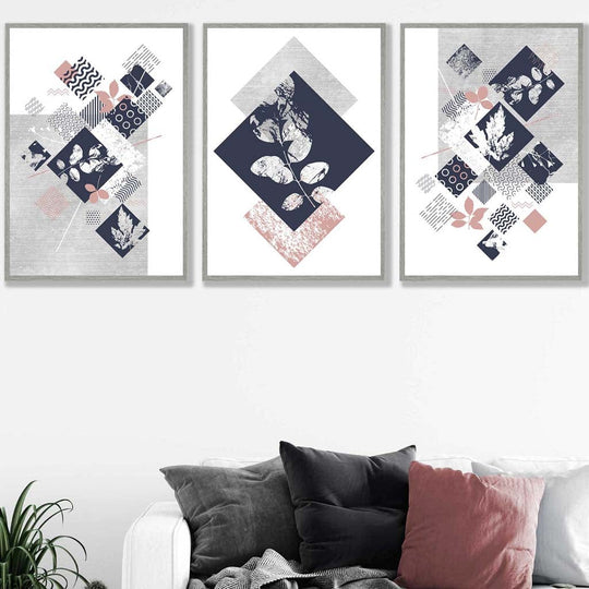 Abstrakt Geometrisk Blomsterkunst Veggdekorasjon 4