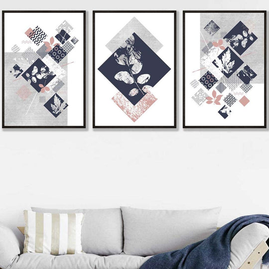 Abstrakt Geometrisk Blomsterkunst Veggdekorasjon 5