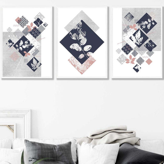 Abstrakt Geometrisk Blomsterkunst Veggdekorasjon 6