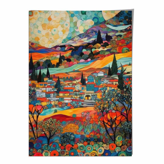 Abstrakt Mosaikk Kunsttrykk Urban Landskap 0