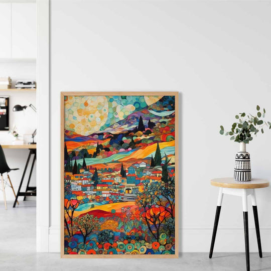 Abstrakt Mosaikk Kunsttrykk Urban Landskap 1