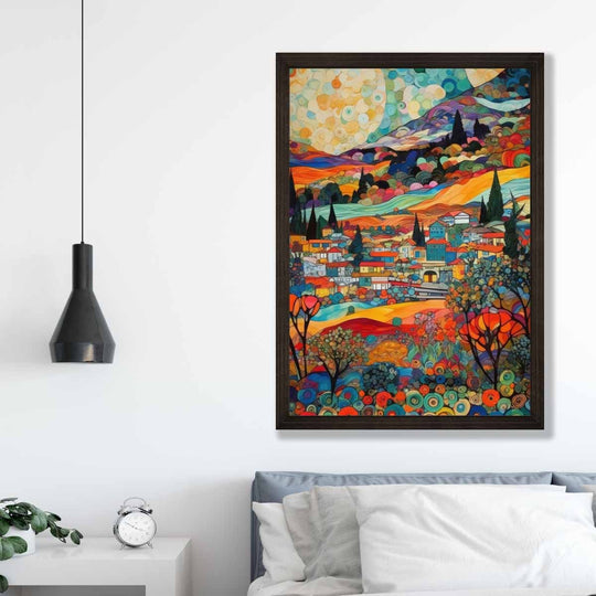 Abstrakt Mosaikk Kunsttrykk Urban Landskap 3