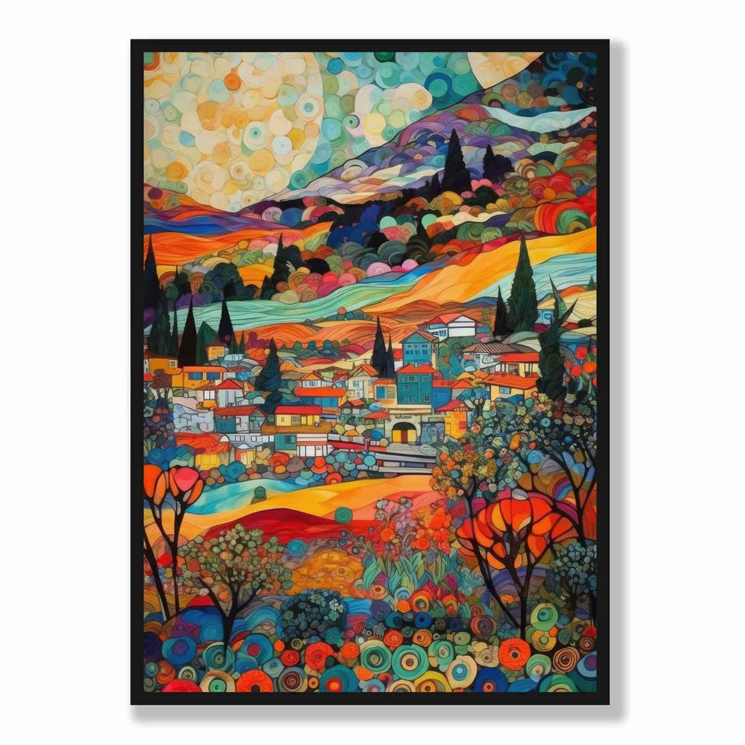 Abstrakt Mosaikk Kunsttrykk Urban Landskap 5