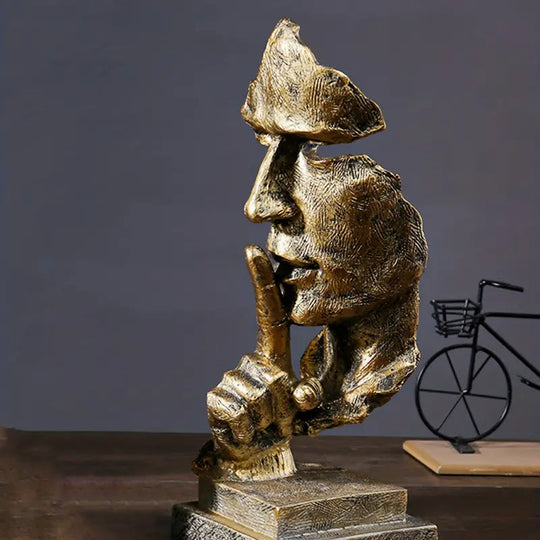 Abstrakt Skulptur for Fredelig Refleksjon med Gullfinish 1
