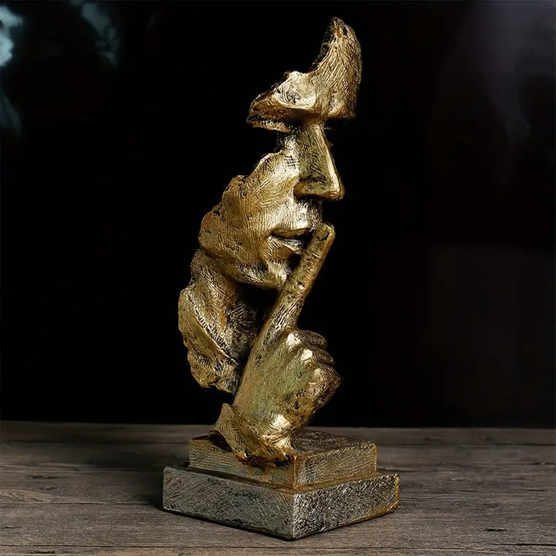 Abstrakt Skulptur for Fredelig Refleksjon med Gullfinish 2