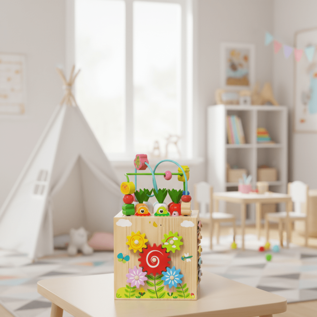 Aktivitetskube for Babyer 8-i-1 Montessori Læring Flerfarget Interaktiv Spill 0