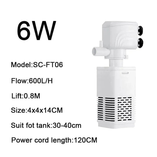 Akvariefilterpumpe 4 i 1 for Fiskekar 0