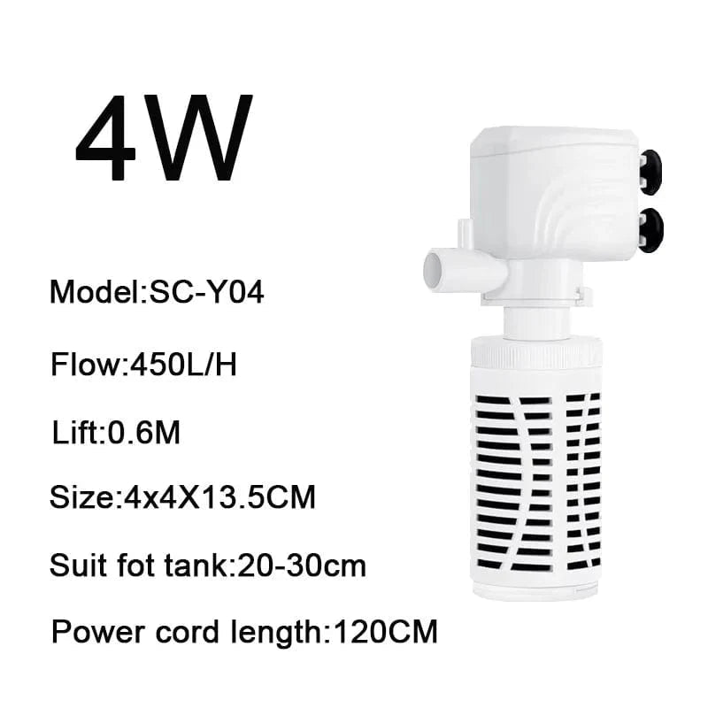 Akvariefilterpumpe 4 i 1 for Fiskekar 6