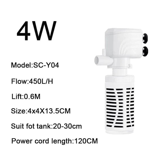 Akvariefilterpumpe 4 i 1 for Fiskekar 6