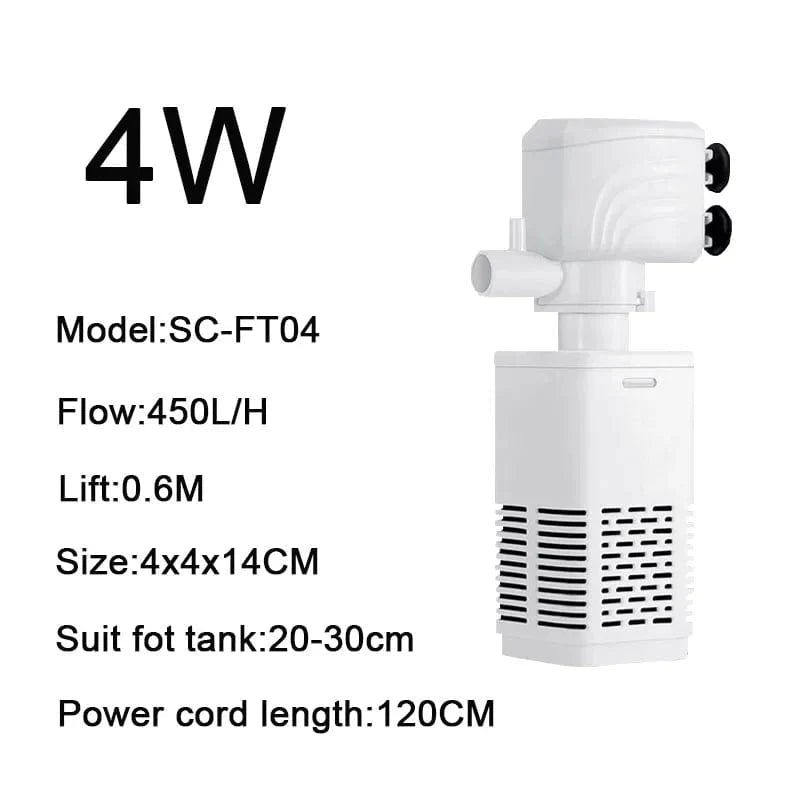 Akvariefilterpumpe 4 i 1 for Fiskekar 8