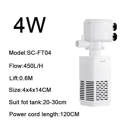 Akvariefilterpumpe 4 i 1 for Fiskekar 8