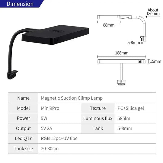 Akvarielampe for planter med USB-tilkobling 5