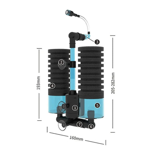 Akvarium Vannfilter Svamp med USB Teknologi 0