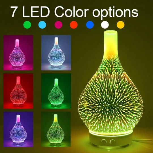Aromaburst 3D Glassvase Aroma Diffusor med LED Lys 5