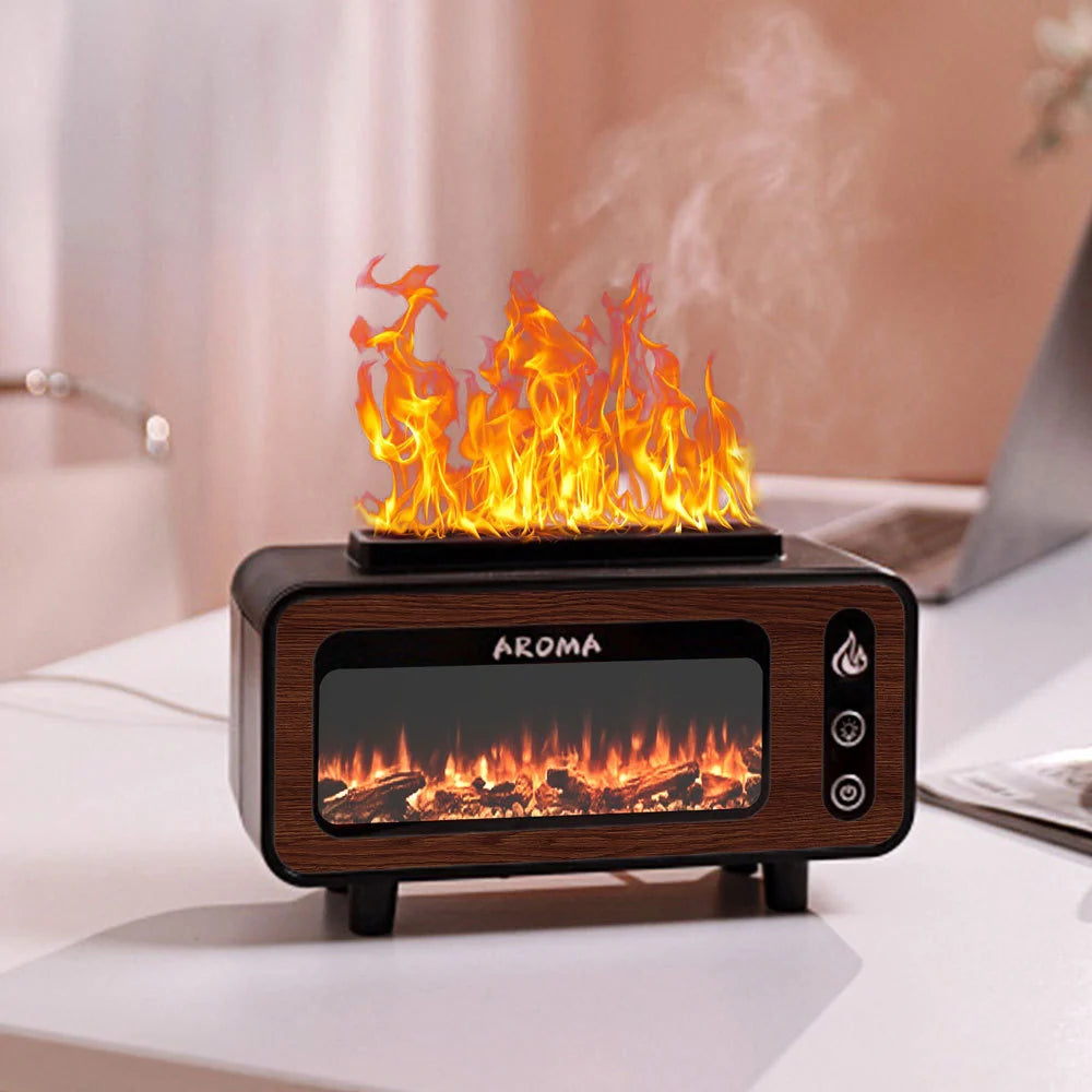 Aromadiffuser Med Flammeeffekt Og LED-Belysning For Innendørs Bruk 4