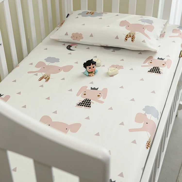 Babylaken Sett til Sprinkelseng med Elefantmotiv 0