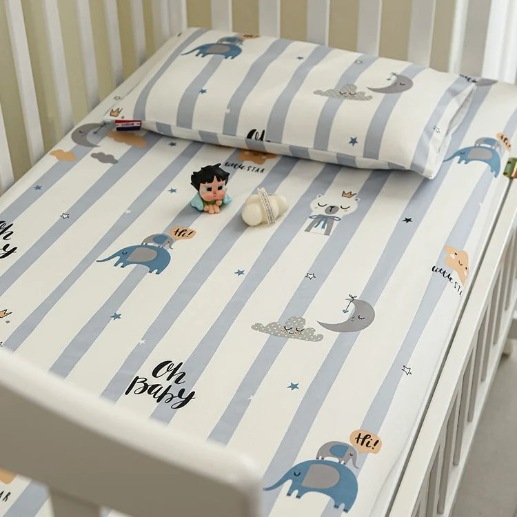 Babylaken Sett til Sprinkelseng med Elefantmotiv 9