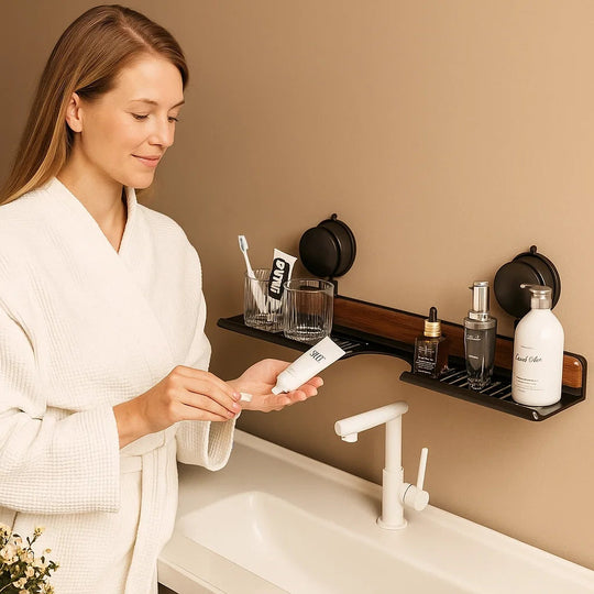 Baderoms Oppvaskhylle med Sugekopp i Moderne Design 1