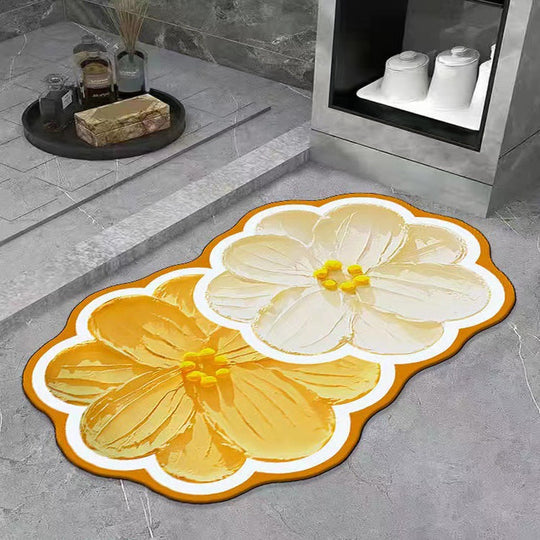 Baderomsgulvmatte med Blomsterdesign 1