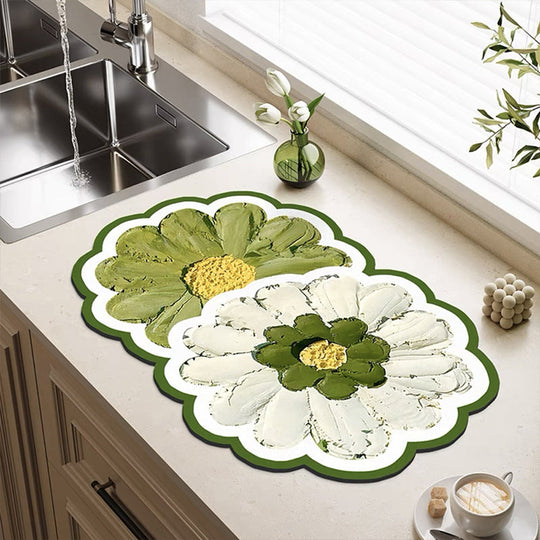 Baderomsgulvmatte med Blomsterdesign 3